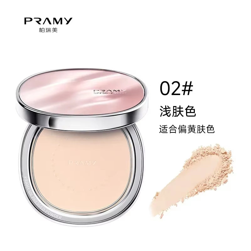 Korean Makeup PRAMY Translucent Sunscreen Pressed Powder SPF50 Setting Makeup Long-Lasting Concealer Oil-Control Cosmetic Beauty