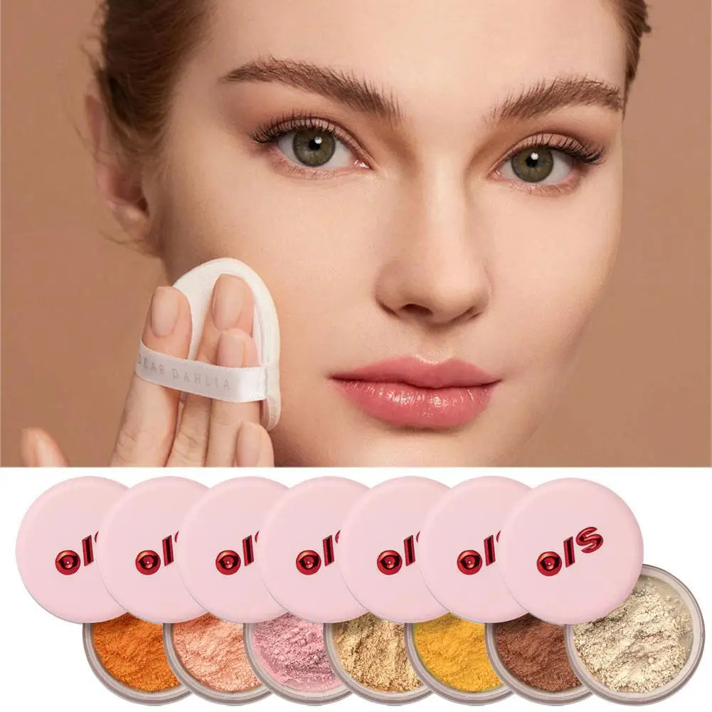 O/S Facial Loose Powder Long-Lasting Setting Waterproof Oil Control Pore Minimizing Makeup Fixation Honey Powder for All Skin
