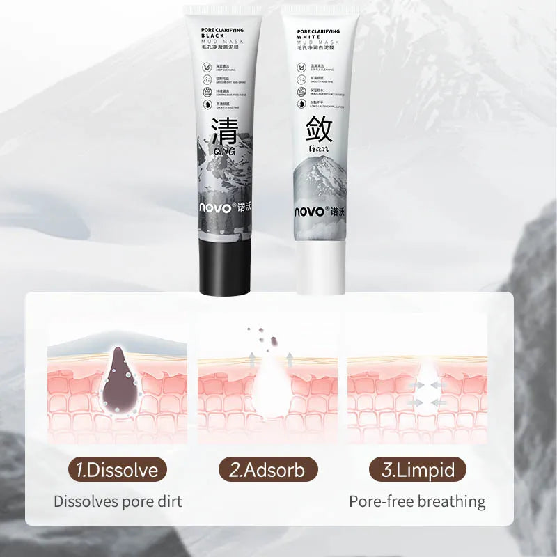 Vitamin E Mud Mask for Face and Body with Kaolin Clay and Hyaluronic Acid, Moisturizing, Non-Greasy, Deep Pore Cleans