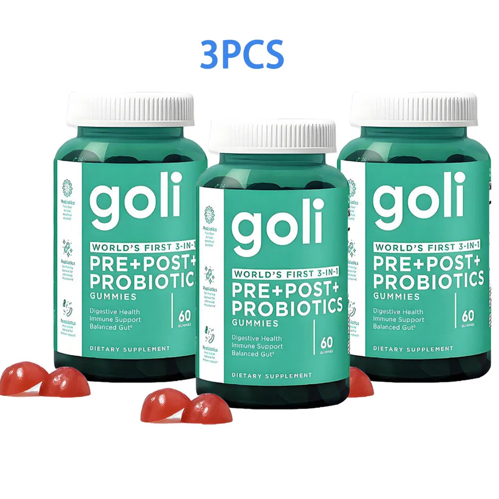 3PCS Ashwagandha Gummies & Apple Cider Vinegar Gummies & Probiotic Gummies -Supports the Immune System Relieves Anxiety & Stress