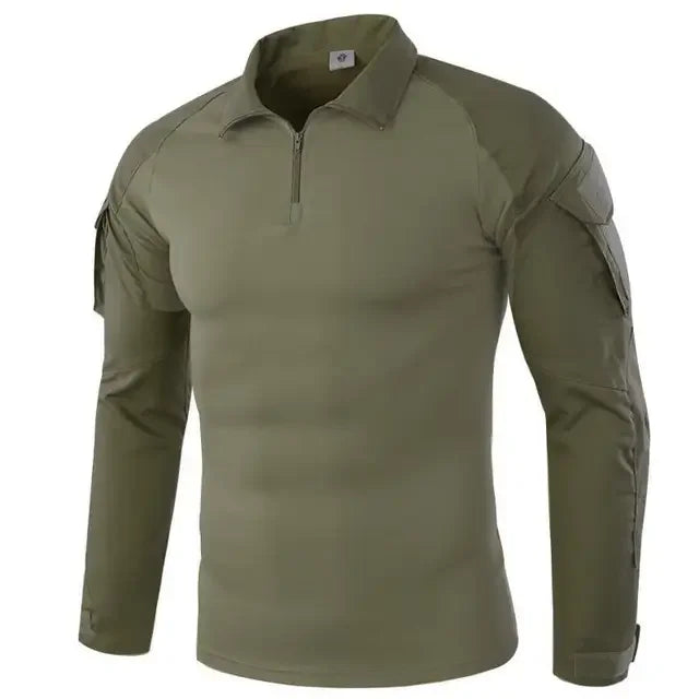 Outdoor Tactical Hiking T-Shirts Men Combat Military Army CP Camouflage Long Sleeve Hunting Climbing Shirt Cotton Sport Clothes