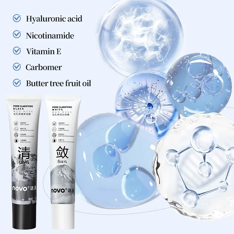 Vitamin E Mud Mask for Face and Body with Kaolin Clay and Hyaluronic Acid, Moisturizing, Non-Greasy, Deep Pore Cleans